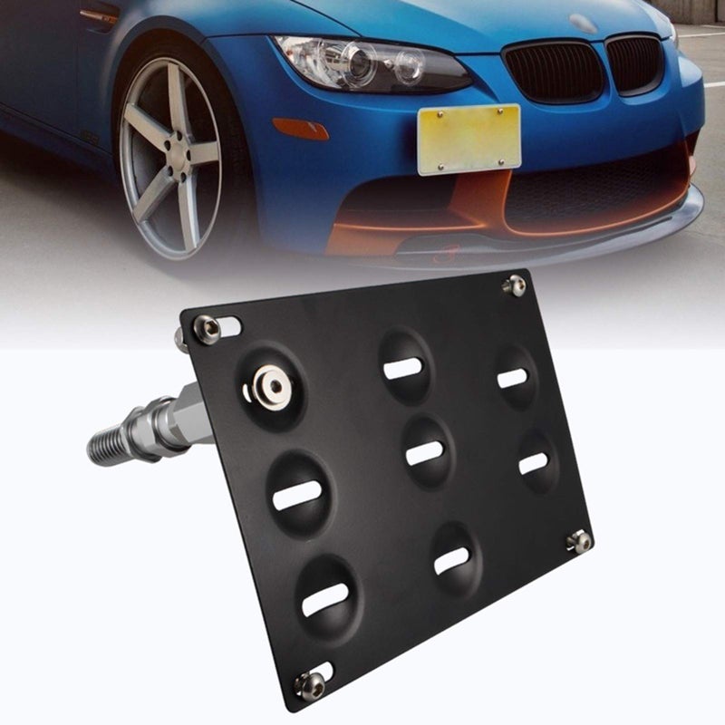 runmade Front Bumper Tow Hook Adapater License Plate Mounting Bracket Holder Compatible with BMW E39 E46 E90 E91 E92 E93 E70 E71 F10 F30 - Image 1